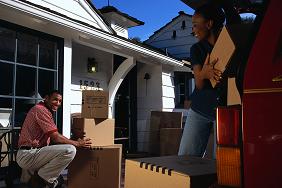 couple with boxes