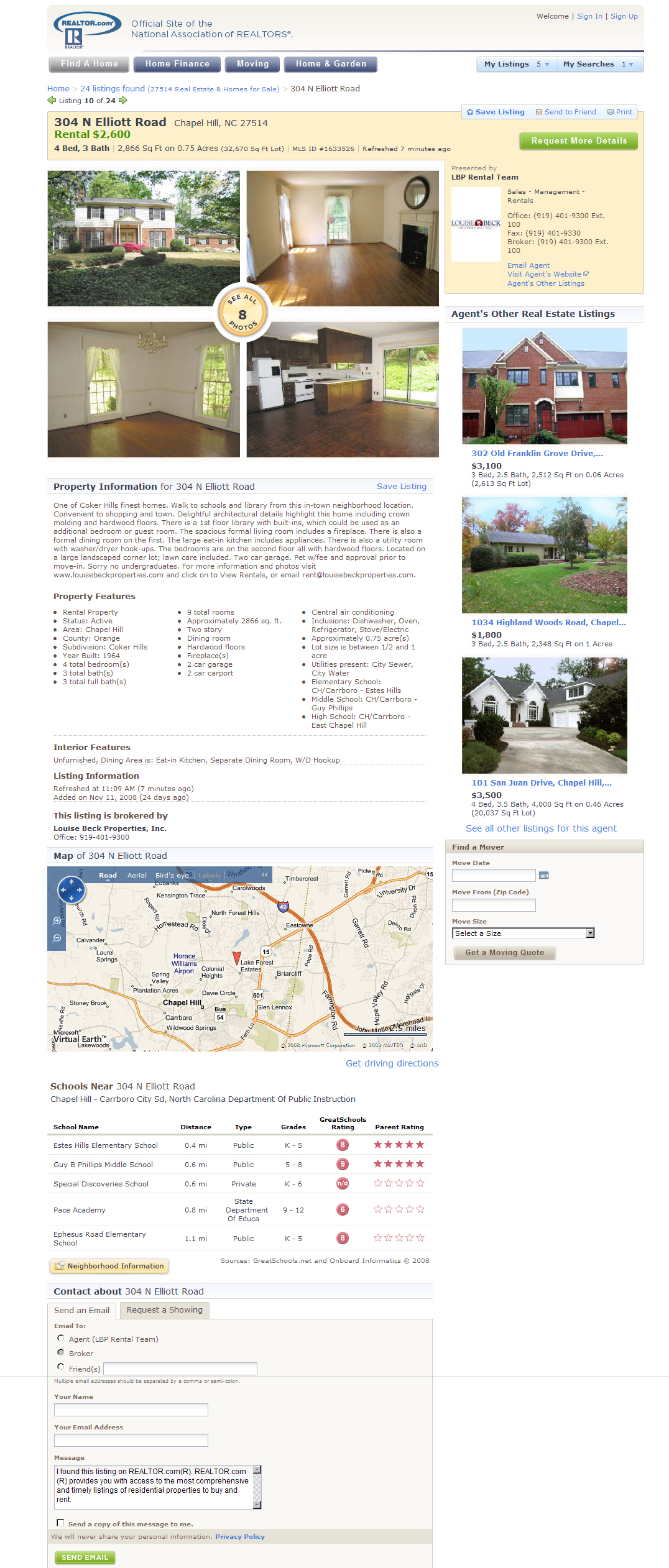 REaltor.com REntal page Example