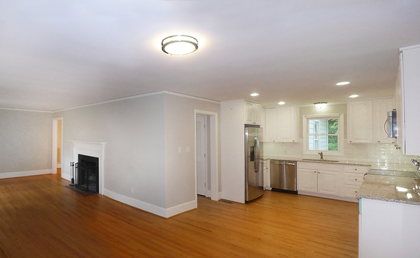 Living, dining, kitchen areas