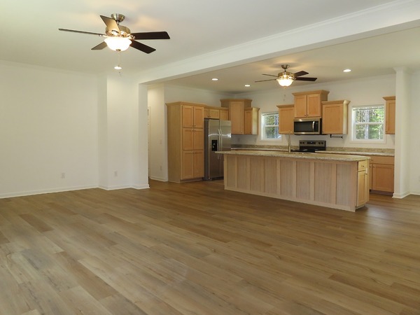 Living room, kitchen