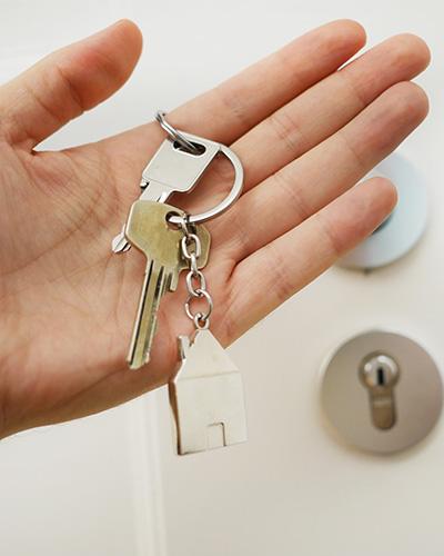 Keys with a house keychain