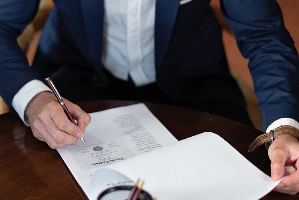 person signing documents